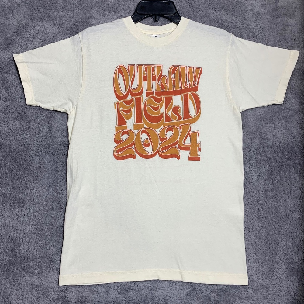 Tultex Outlaw Field 2024 T-Shirt Mens Medium Cream Concert Tour Idaho Botanical